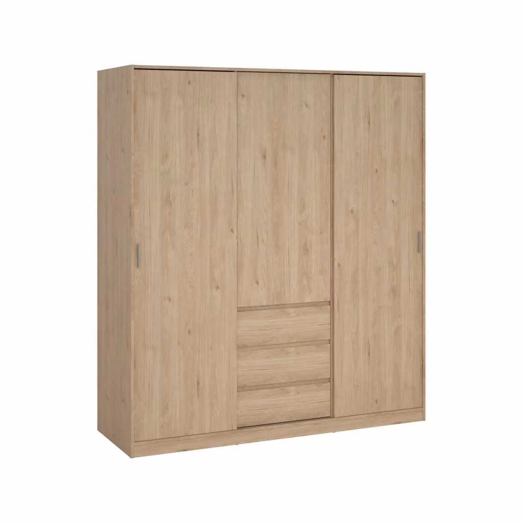Armadio con ante scorrevoli DMORA per camera da letto, colore marrone rovere, L: 177 cm, P: 60 cm, H: 200,4 cm – 2