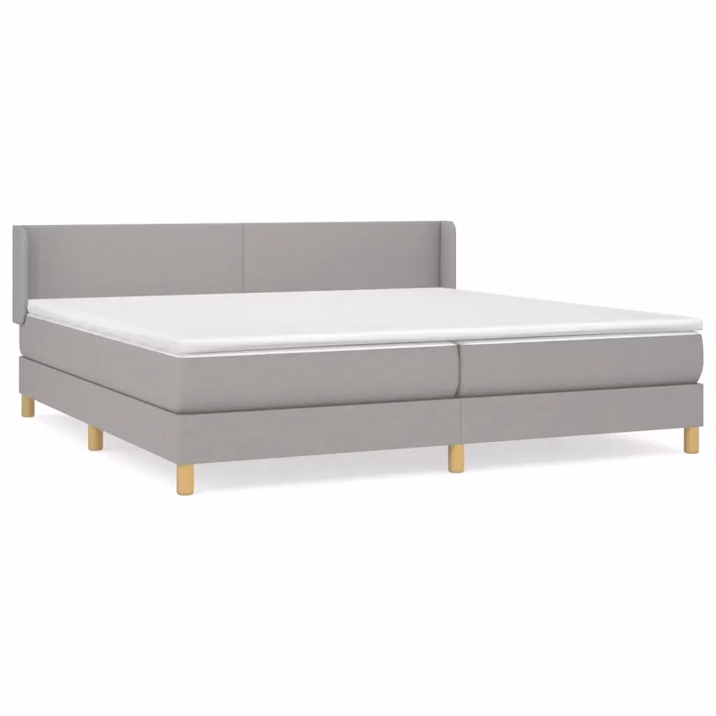Letto Ibrido vidaXL con Materasso a Molle e Struttura in Legno, Grigio e Bianco, L/P/H: 200 x 203 x 88 cm – 2