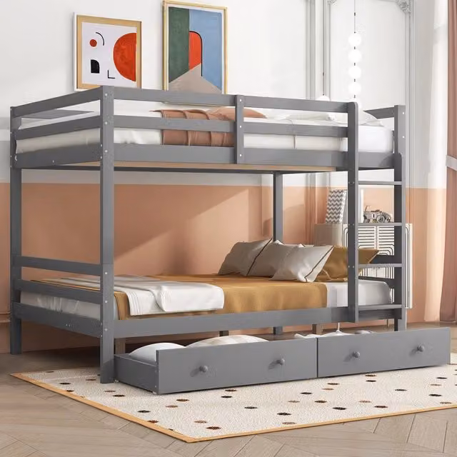Letto a castello con cassetti ¨C Minimal ¨C Grigio 140x200cm