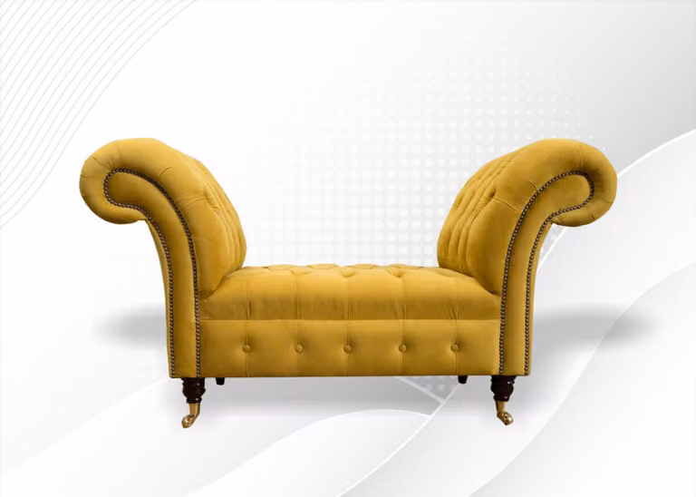 Design Chesterfield Stoff Couch Sessel 1.5 Sitzer Polster Sofas Lounge Club