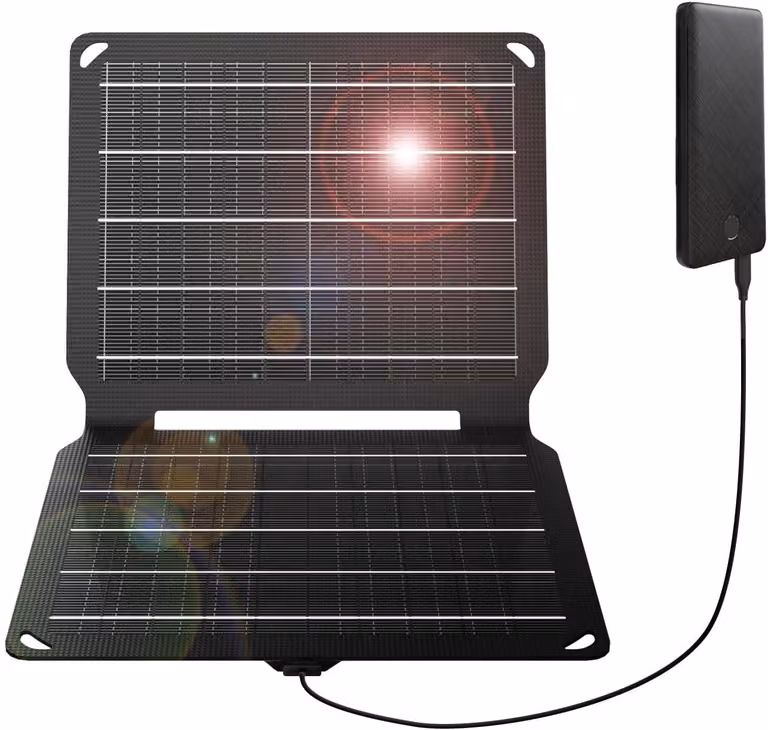 Caricabatterie solare portatile da 10 W - USB-A 5 V - Silicio monocristallino - Resistente all'acqua, ideale per dispositivi elettronici
