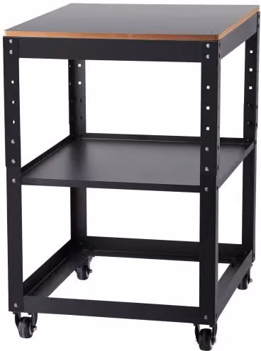 Supporto per Pialla a Spessore VEVOR con Ripiano di Lavoro a 3 Livelli, Regolabile in Altezza, con Ruote, Colore Nero, L/P/H: 90,0 x 70,3 x 60,3 cm