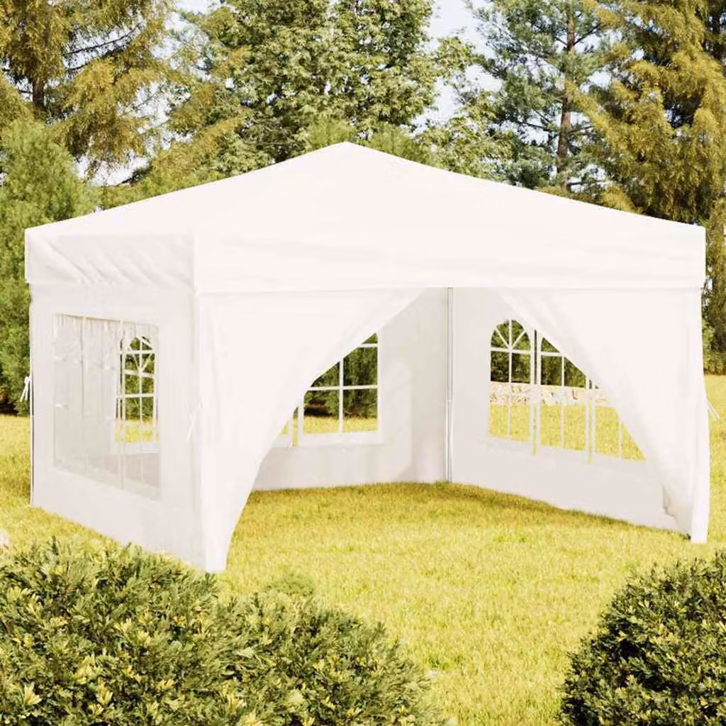 vidaXL Tenda per Feste Pieghevole con Pareti Laterali con Finestre Bianco – 1