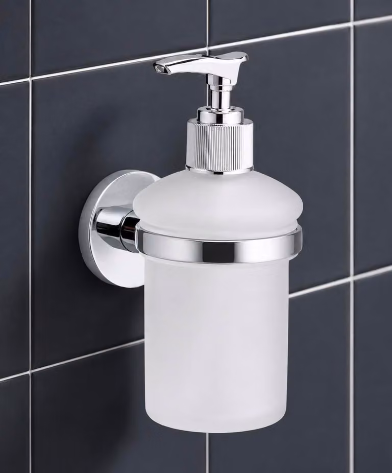 Supporto adesivo per sapone liquido, da applicare senza fori, ideale per bagno e cucina