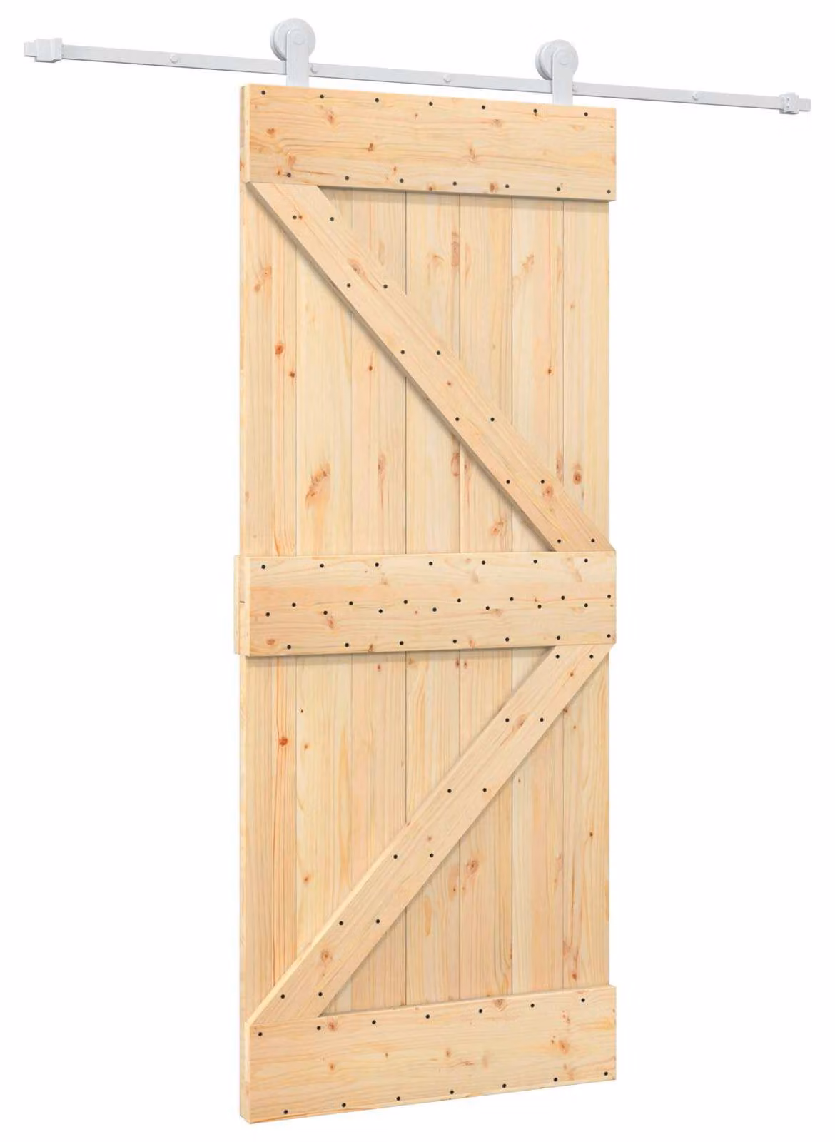 Porta scorrevole Naturale e Bianco 85 x 210 cm