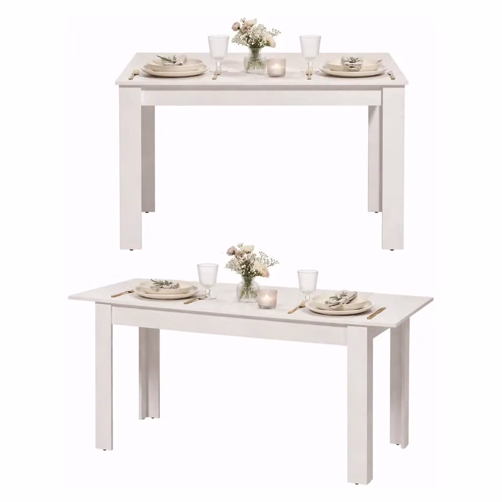 Marudo Tavolo Allungabile Moderno per 8 Persone Bianco Opaco L: 120 cm, P: 80 cm, H: 76 cm – 2