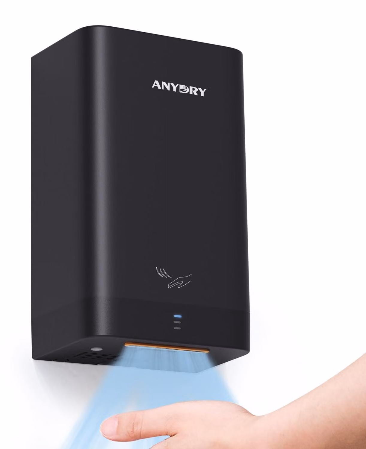 Asciugamani elettrici automatici, durata 15 secondi, metallo, colore nero, confezione da 1 pezzo