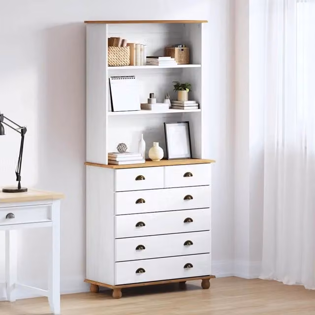 Gabbia ASKIM vidaXL in pino massello bianco, L 91 x P 40 x H 200,5 cm