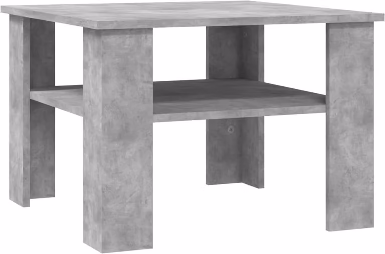 Tavolino da Salotto Grigio Cemento 60x60x42cm Legno Multistrato