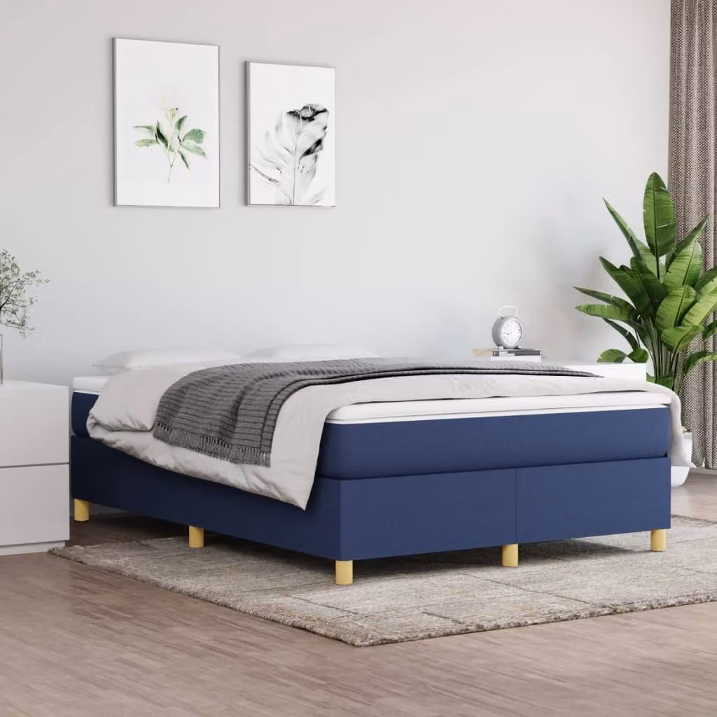 The Living Store Letto a molle insacchettate Blu 140x200 cm Tessuto