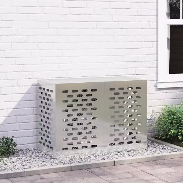 Copertura per condizionatore d'aria vidaXL Argento L 100 cm x P 50 cm x H 70 cm