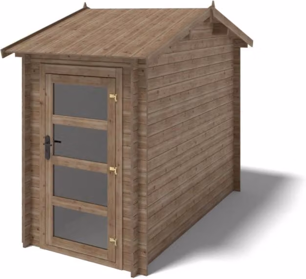 Casetta da giardino in legno ALTANKA DOM673 marrone con tetto a capanna e spessore 28mm L: 3 m x P: 1,5 m x H: 2,54 m