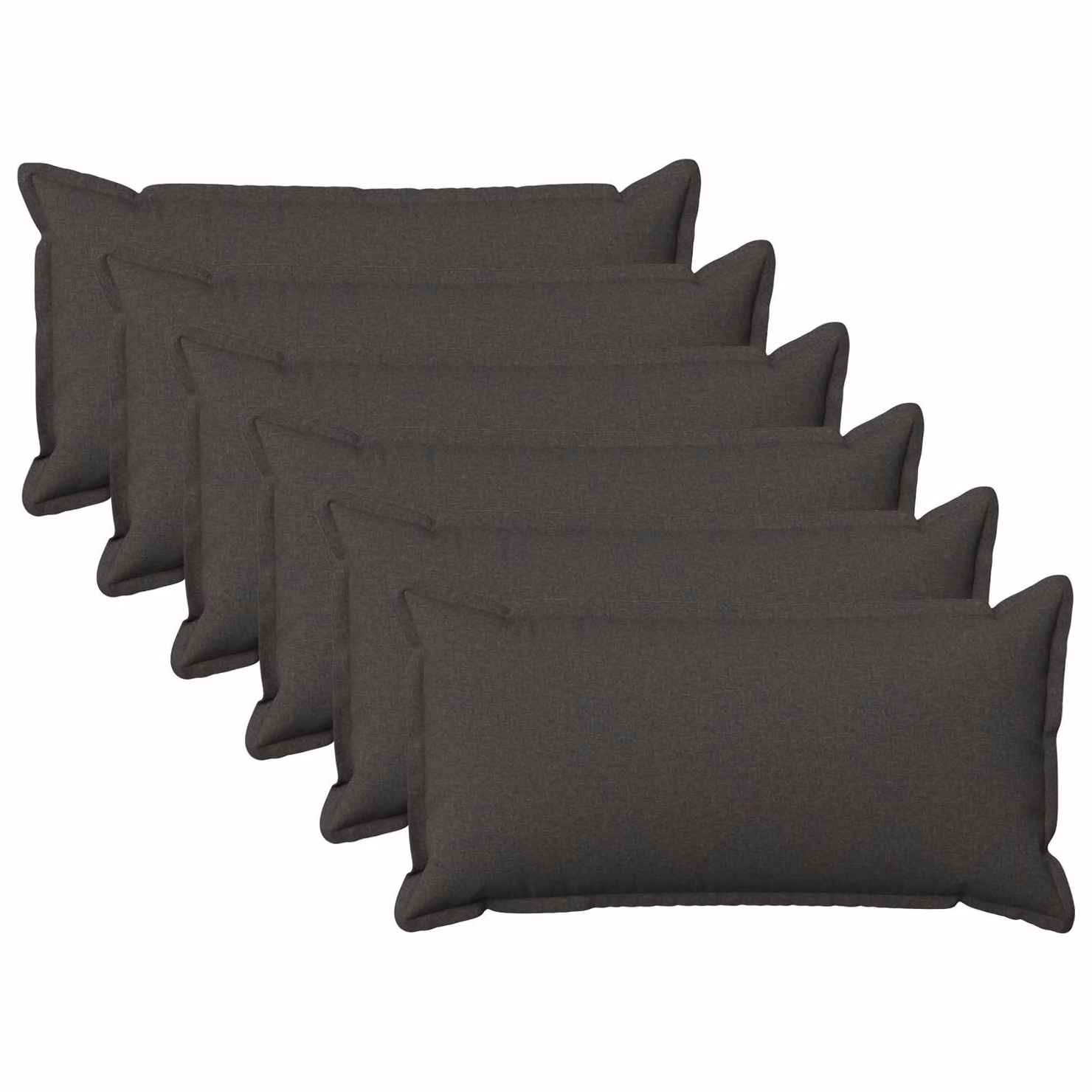 Set di 6 federe vidaXL HOUTEN grigio scuro in poliestere, L/P: 80 x 40 cm