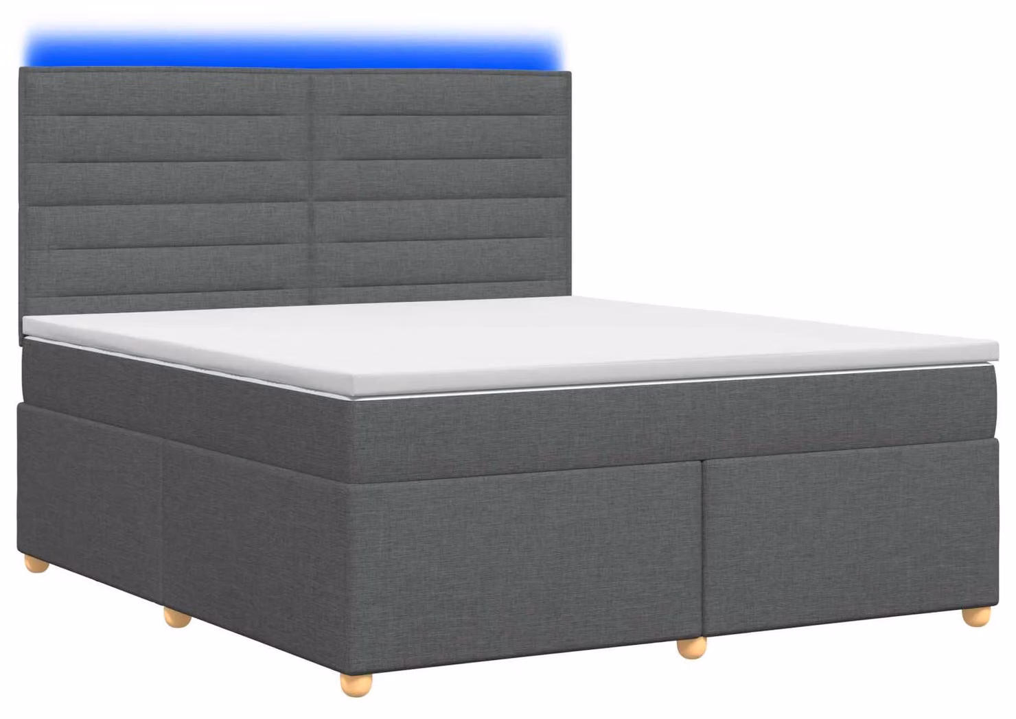 Letto a molle con materasso grigio scuro 140 x 200 cm in tessuto
