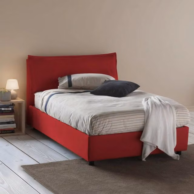 Letto Abbygale Talamo Italia con Materasso Incluso, Rosso, L/P/H: 120 x 200 x 35 cm – 1