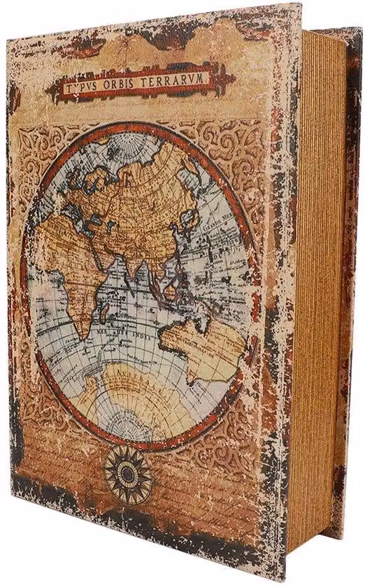 Contenitore in pelle in stile vintage con piano spesso - Ispirato all'architettura europea - Grande capacità - Scatola decorativa per libri - (PU) - Design vintage - Alternativa a una libreria