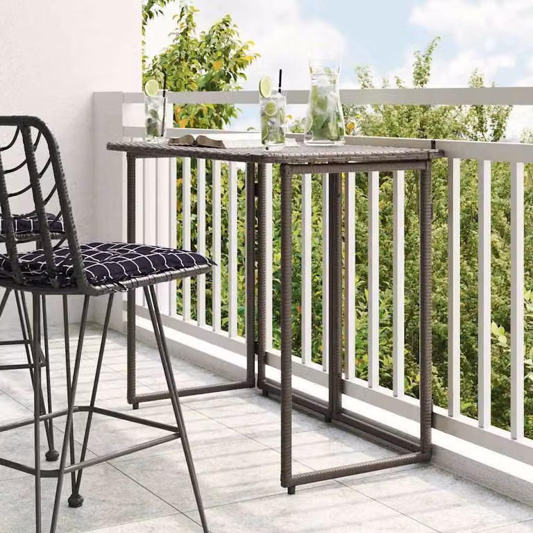 Maison Exclusive - Tavolo da giardino pieghevole, marrone, 90x51x75 cm, in rattan sintetico
