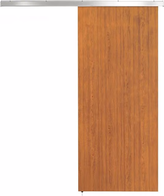 Porta Scorrevole HOMCOM con Binario in Effetto Legno Marrone L: 90 cm, H: 210 cm – 1