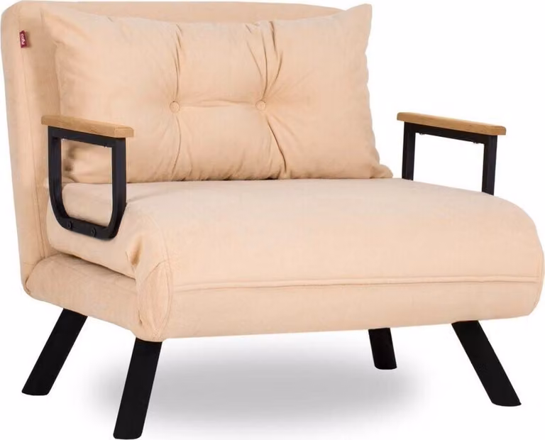 Calicosy - Poltrona convertibile in tessuto con gambe in metallo L67 cm - SANDO