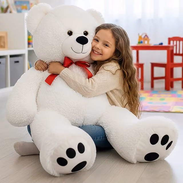 Peluche Orsacchiotto XXL DEUBA bianco, Altezza: 100 cm – 1