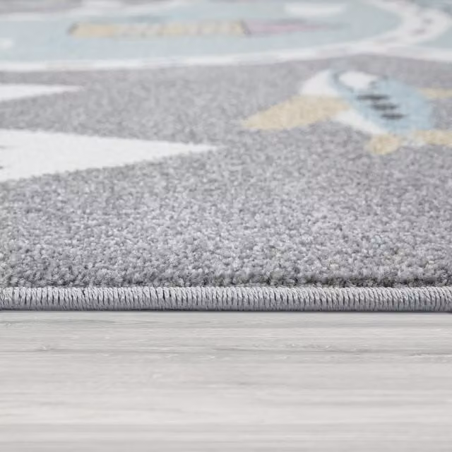 Tappeto rotondo per bambini Caprise verde e grigio, Diametro: 120 cm