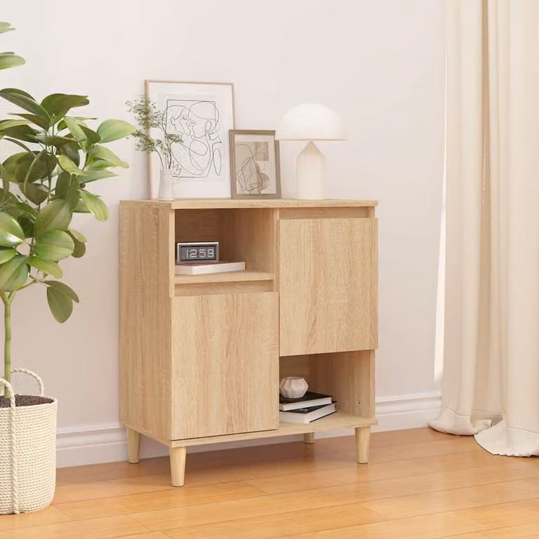 Credenza moderna vidaXL in legno multistrato color rovere sonoma, L 60 cm x P 35 cm x H 70 cm