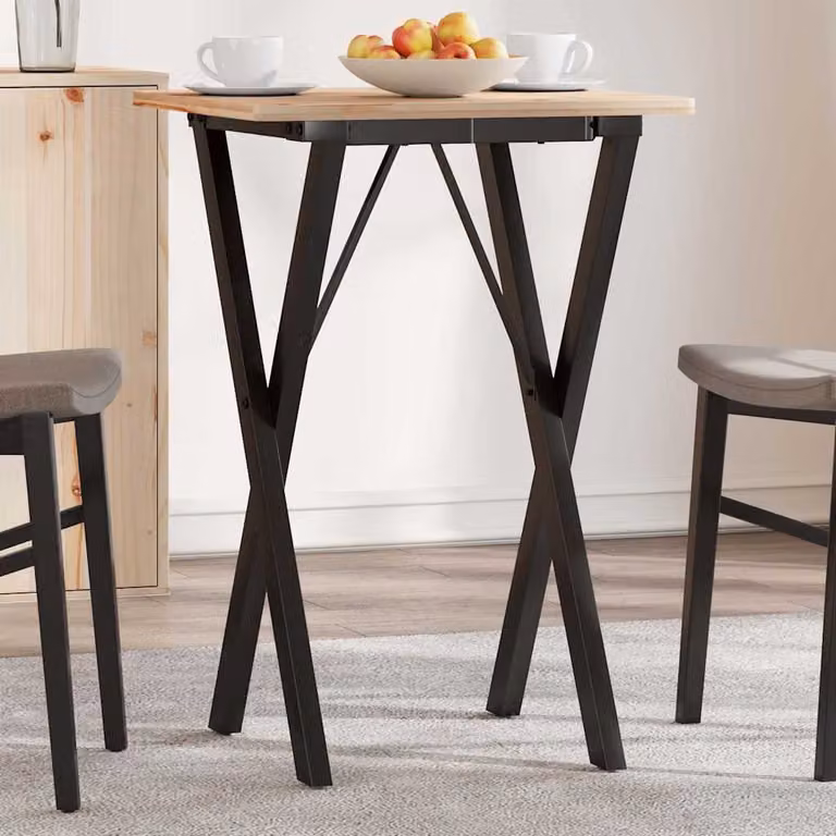 vidaXL Gambe per Tavolo da Pranzo a X in Metallo Nero Opaco L/P/H: 40 x 40 x 73 cm