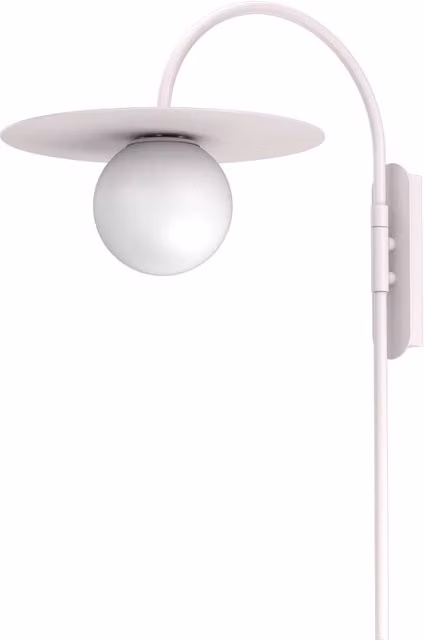 Applique Flat Luminex in metallo e vetro bianco con diffusore a sfera e attacco E27