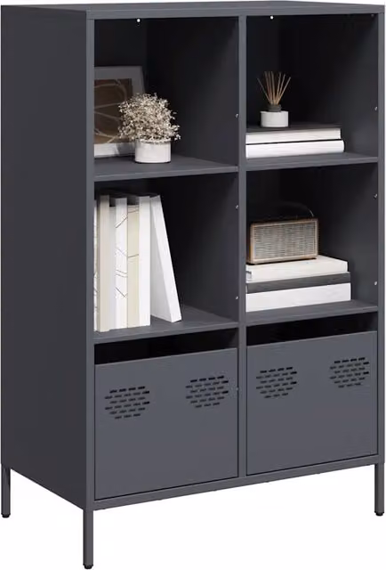 Credenza Buffet Armadio da Cucina Design Mania Antracite in Metallo L/P/H: 68 x 39 x 103,5 cm – 1