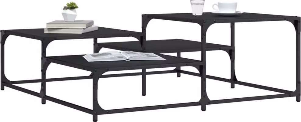Maison Exclusive - Tavolino nero 107x107x40 cm Materiale ligneo