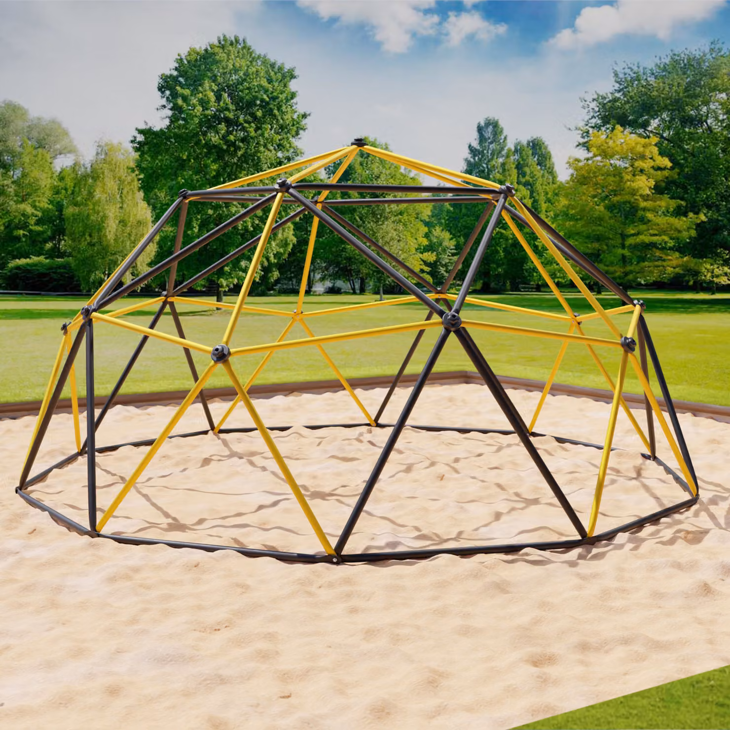 Struttura di arrampicata 360x360x180cm DomeClimber cupola di arrampicata per bambini Geodome 12FT - antracite/giallo