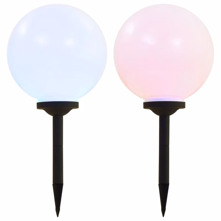 The Living Store - Lampade solari da esterno, 2 pezzi, LED, a forma di sfera, 30 cm, RGB