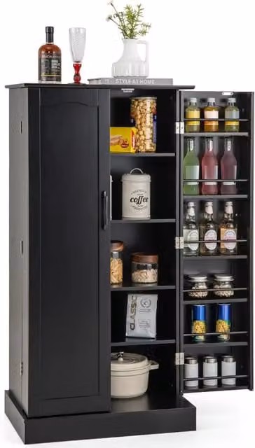 Mobile contenitore 1 mobile da cucina 60 x 40 x 120 cm multifunzionale e moderno in MDF nero 20_0012703
