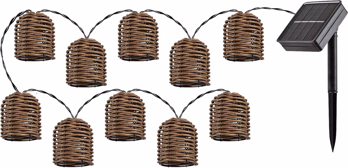 Rabalux Catena luminosa solare decorativa a LED Rupit 5m 10x LED 0,6W IP44 77047