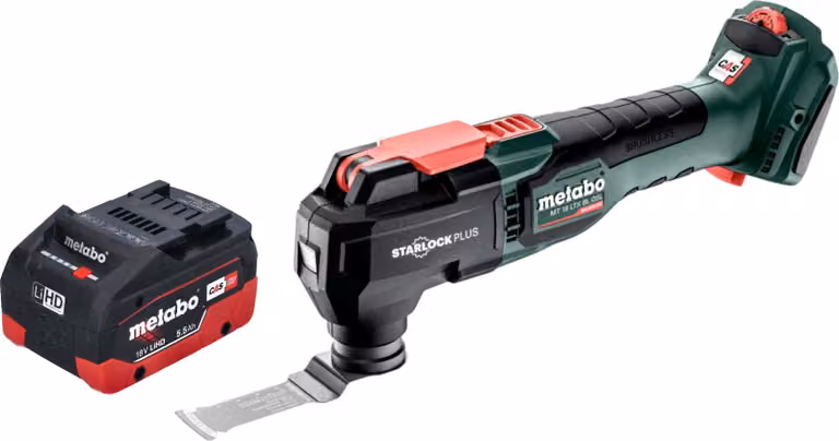 Metabo MT 18 LTX BL QSL Multitool a batteria 18 V Brushless Starlock Plus + 1x batteria LiHD 5,5 Ah - senza caricabatteria