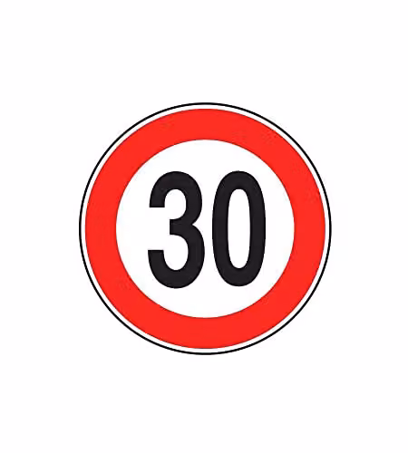Cartello Stradale Limite Velocita' Km 30       D&B