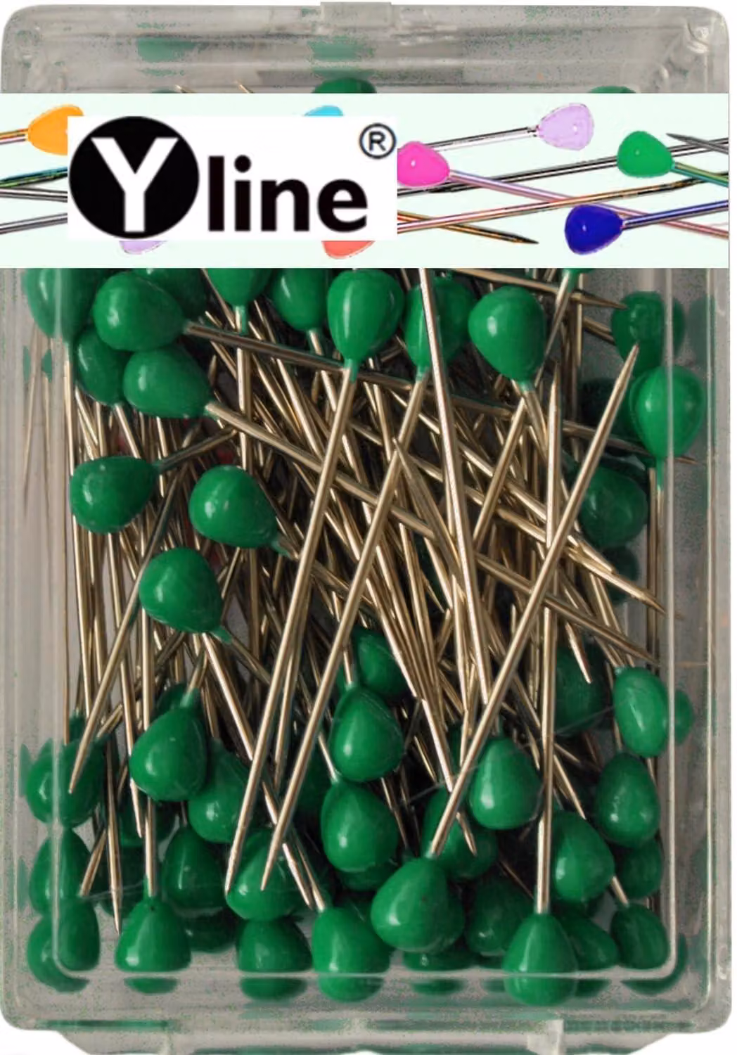 100 chiodini per carta da parati con testa in plastica, colore verde, lunghezza 60 mm