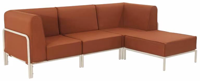 Set modulare di mobili da giardino bassi 4 posti terracotta - Oviala Patio