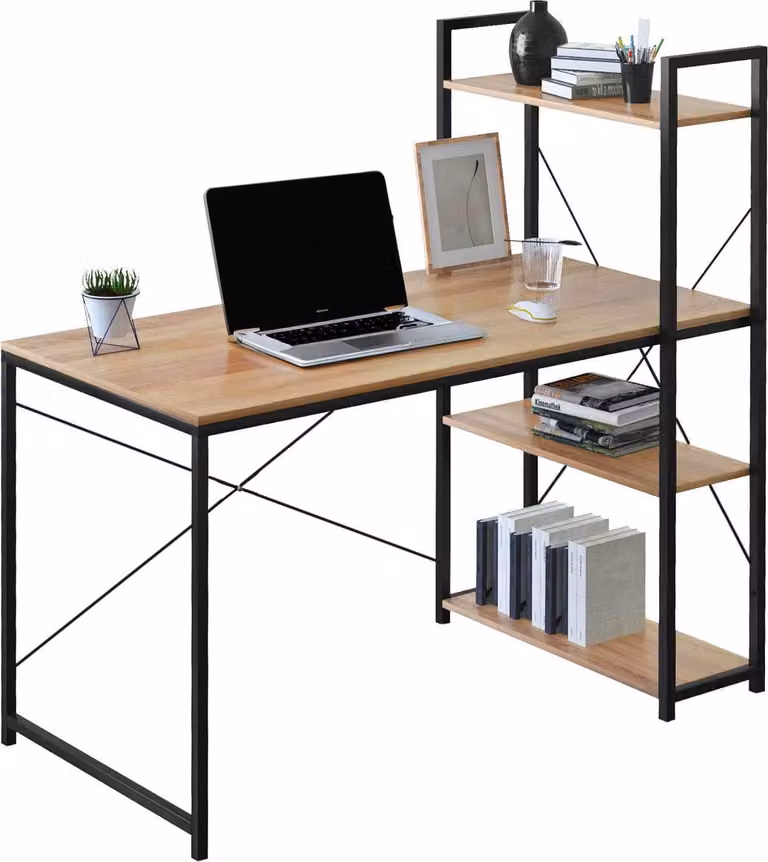 Scrivania industriale a soppalco Trosa Modern Oak