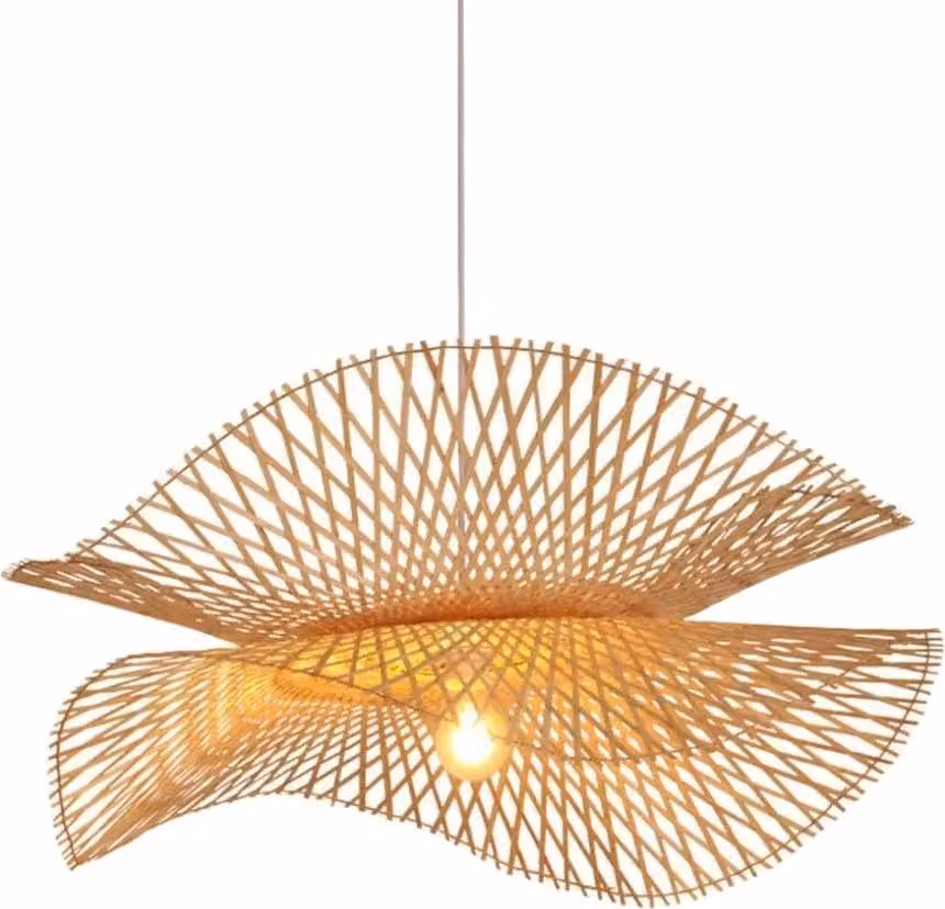 Lampade a sospensione, design rustico, materiali ecologici, D55CM, senza lampadina