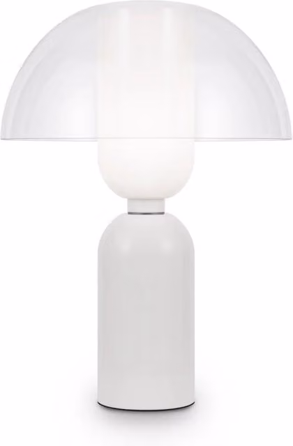 Maytoni Lampada da tavolo moderna Memory con base in metallo, ceramica e vetro, attacco E14, regolabile in altezza, disponibile in bianco o nero