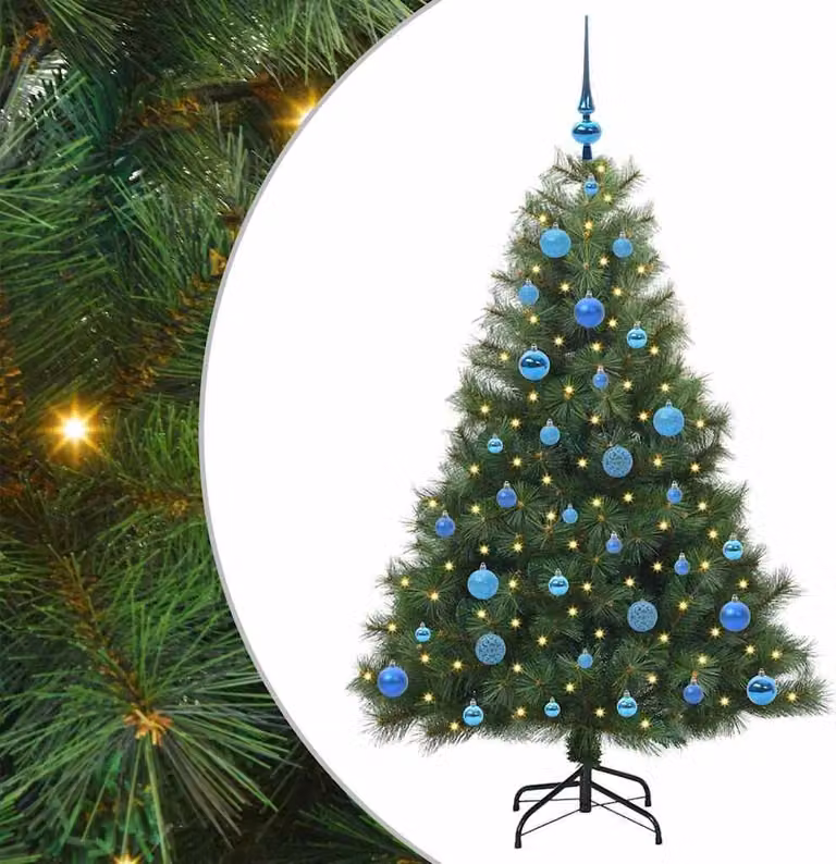 Albero di Natale artificiale con 150 LED Verde 150 cm PE e PVC