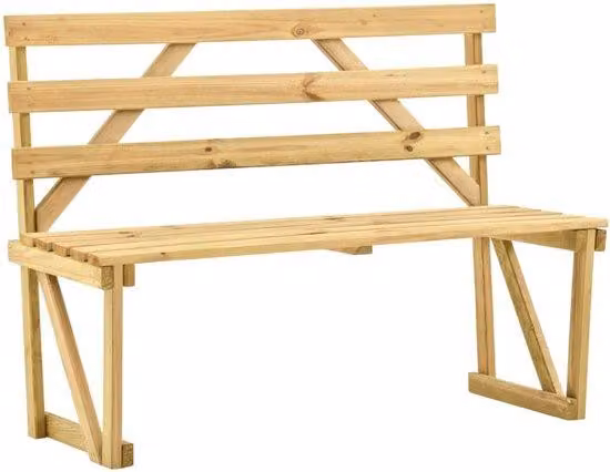 Panchina in legno - 120 cm - Legno di quercia - Resistente alle intemperie ed ecologica - Panchina da giardino classica