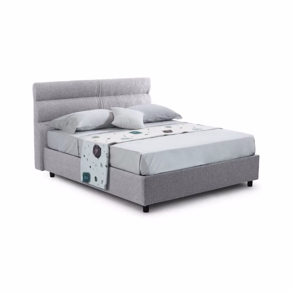 Letto Briosco DMORA con Materasso Incluso, Base a Sollevamento, Grigio e Nero, L/P/H: 120 x 200 cm – 2