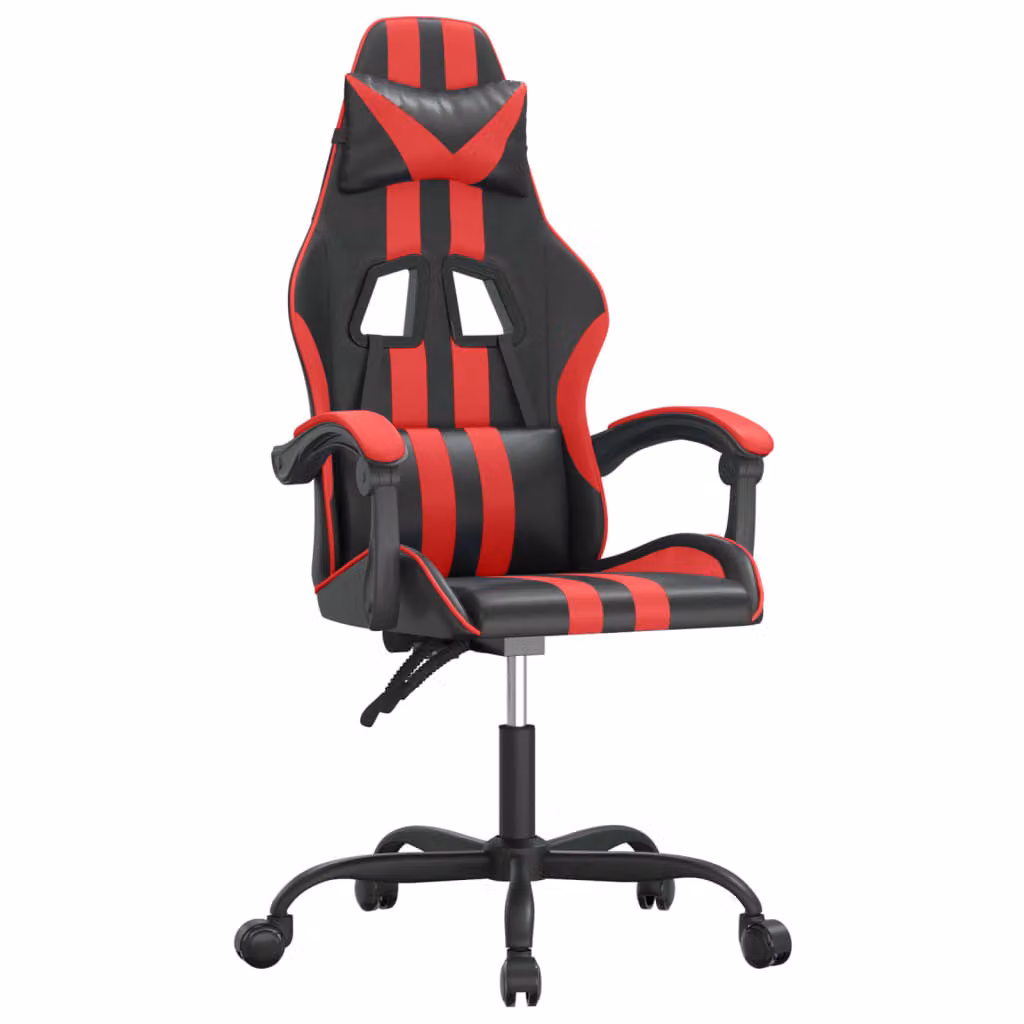 Sedia da Gaming Girevole Nera e Rossa in Pelle finta