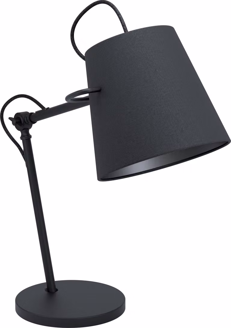 EGLO Grandillos, nero, tessuto, acciaio, camera da letto, sala da pranzo, soggiorno, II, E27, 1 lampadina(e)