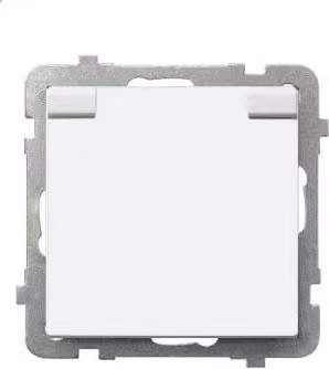 Sonata bianco p/t presa singola con messa a terra 2P+Z IP44 sportello bianco senza cornice