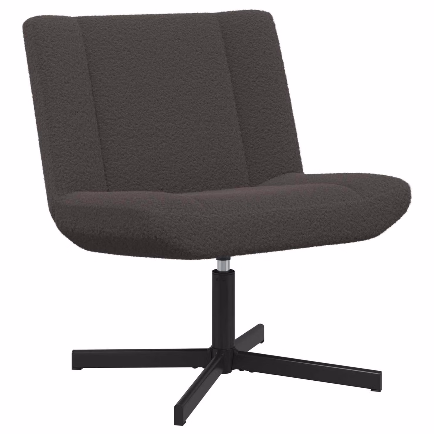 Sedia girevole moderna vidaXL in tessuto grigio con base in metallo L: 63 cm, P: 75 cm, H: 76 cm