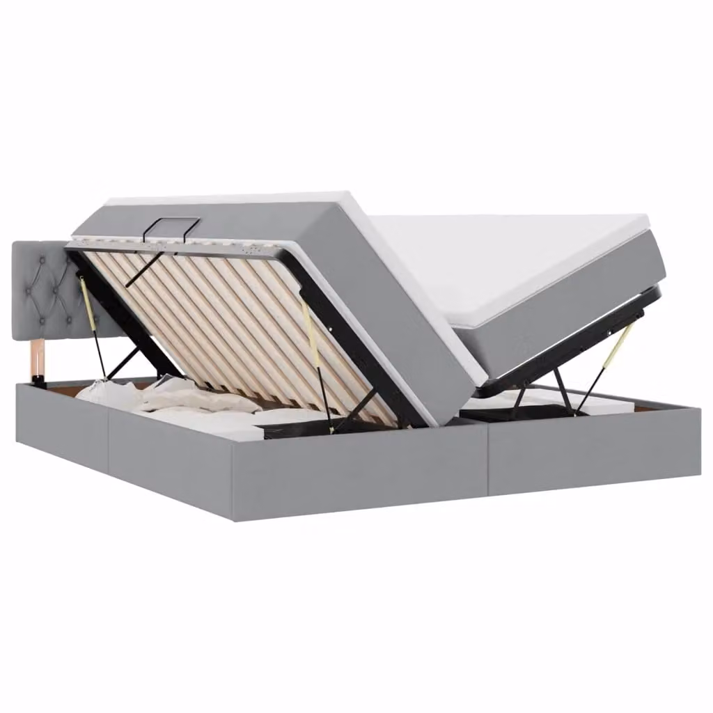 Letto con contenitore e materasso vidaXL Grigio chiaro L/P: 200 x 200 cm – 2