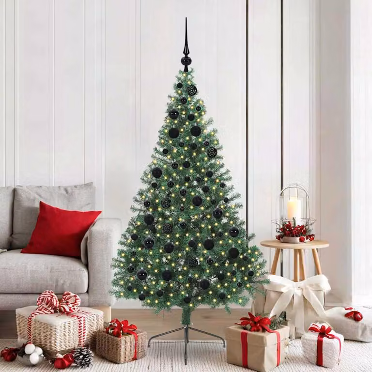 Maison Exclusive - Albero di Natale artificiale preilluminato verde 180 cm PVC
